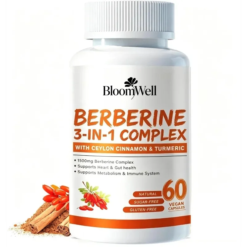 Berberine 1500mg Per Serving Contains Pure Ceylon Cinnamon -60 Capsules