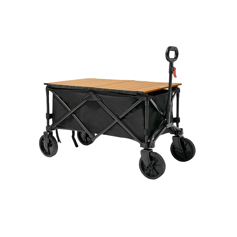 foldable wide wheel wagon cart collapsible beach trolley utility sport camping garden picnic shop with brake large volume