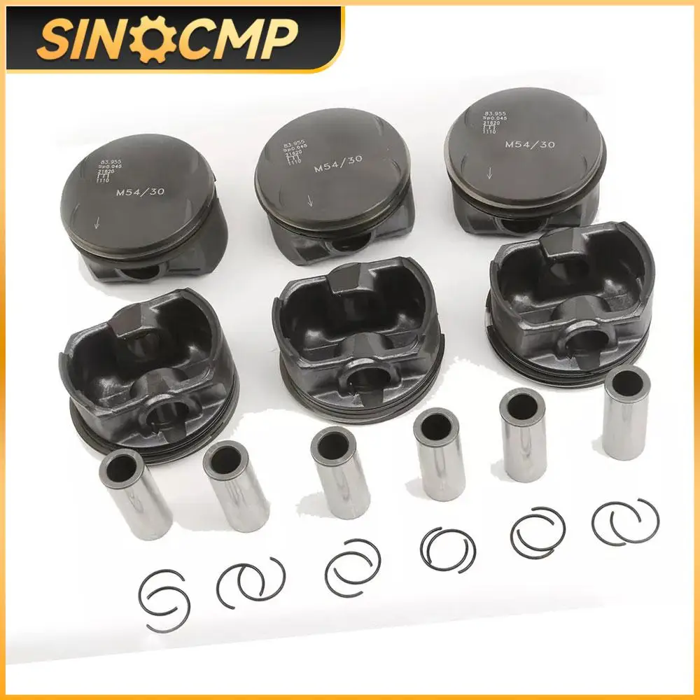 1Set Engine Pistons Rings Set +0.5 For BMW 330i 530i X3 X5 E46 E36 E39 M54 3.0 11257506222 11257506252 Auto Replacement Parts