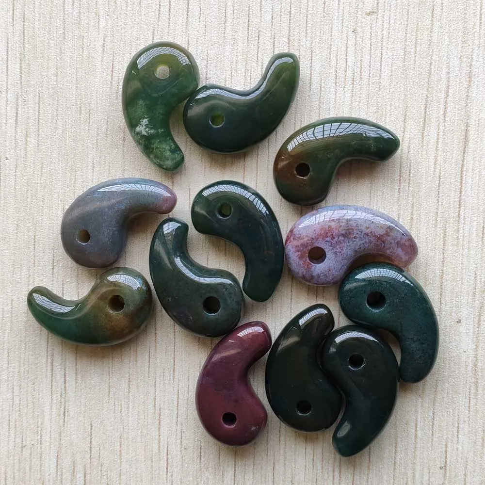 Fashion good quality natural india agate magatama charms pendants for jewelry marking  free shipping Wholesale 12pcs/lot