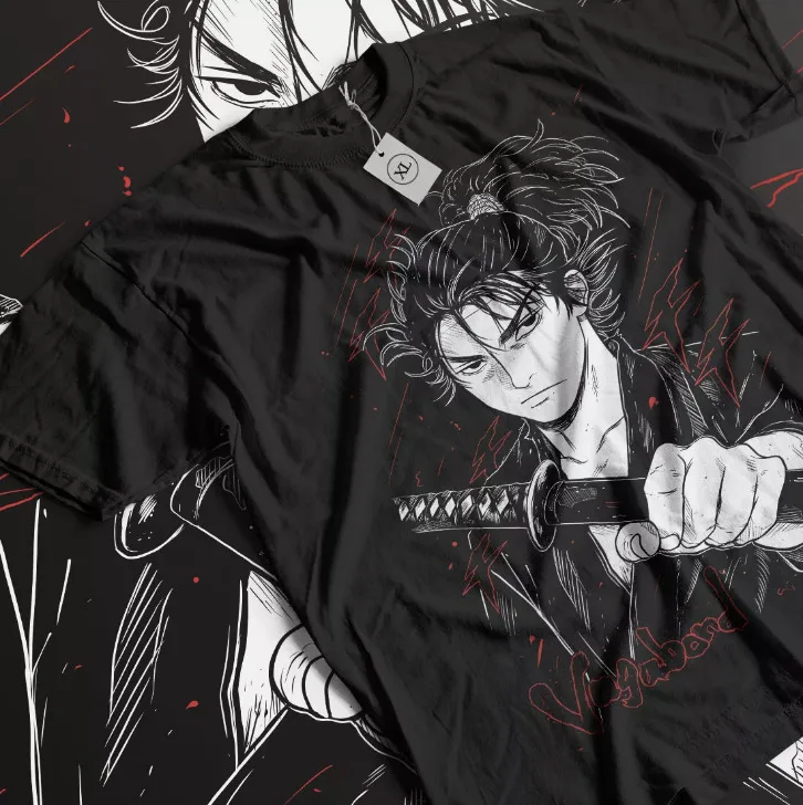 

Vagabond T-shirt Musashi Miyamoto Matahachi Honiden Anime Gift Shirt All Size