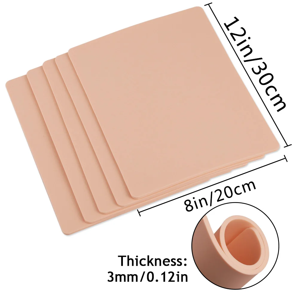 3MM Thick Tattoo Practice Skin Regular/A4 Size Tattoo Fake Skin Permanent Makeup Silicone Tattoo Training Skin Tattoo Accessory