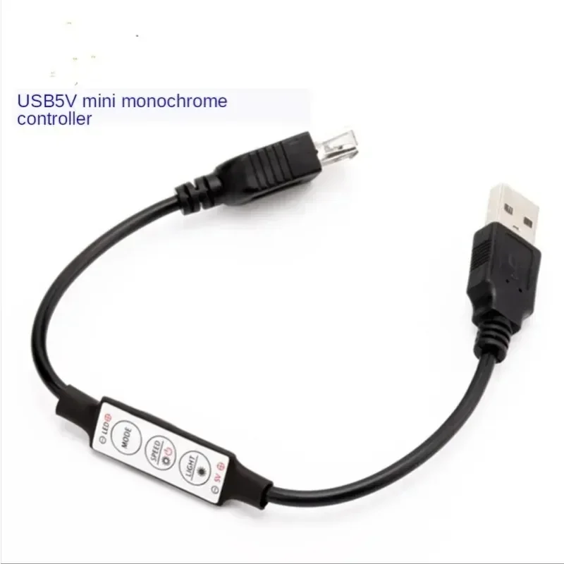 Input and Output USB Connector 5V Mini Monochromatic Led Light with 3 Button Dimmer Strobe Controller Cables