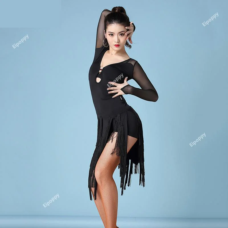 Sexy erwachsene Fransen Kleid Latin Tanz kleid Frauen Mode Salsa Ballsaal Tango Rumba Samba Latin Kleider zum Tanzen