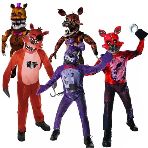 Fnaf Freddyed Costume Fredy Superhero Funny Party Cosplay Halloween Carnival Suit Jumpsuit LQV5SI