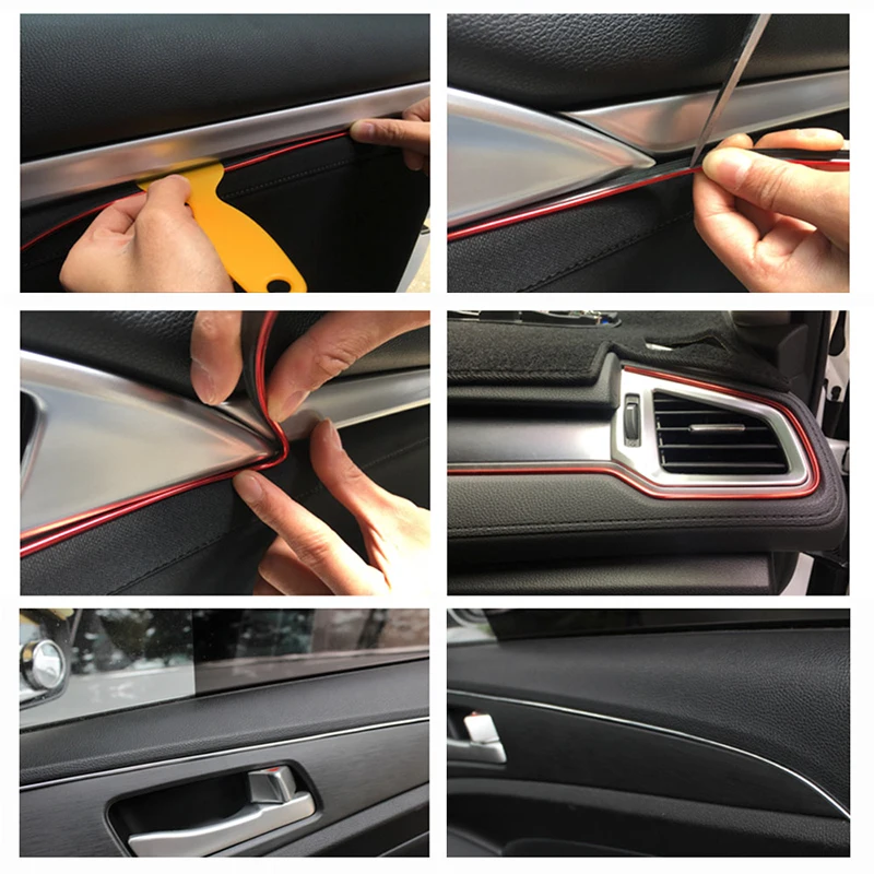 

Car Moulding Decoration Flexible Strip Car Cover Trim Dashboard Door Edgein Para Car Accessories Interior Accesorios Coche