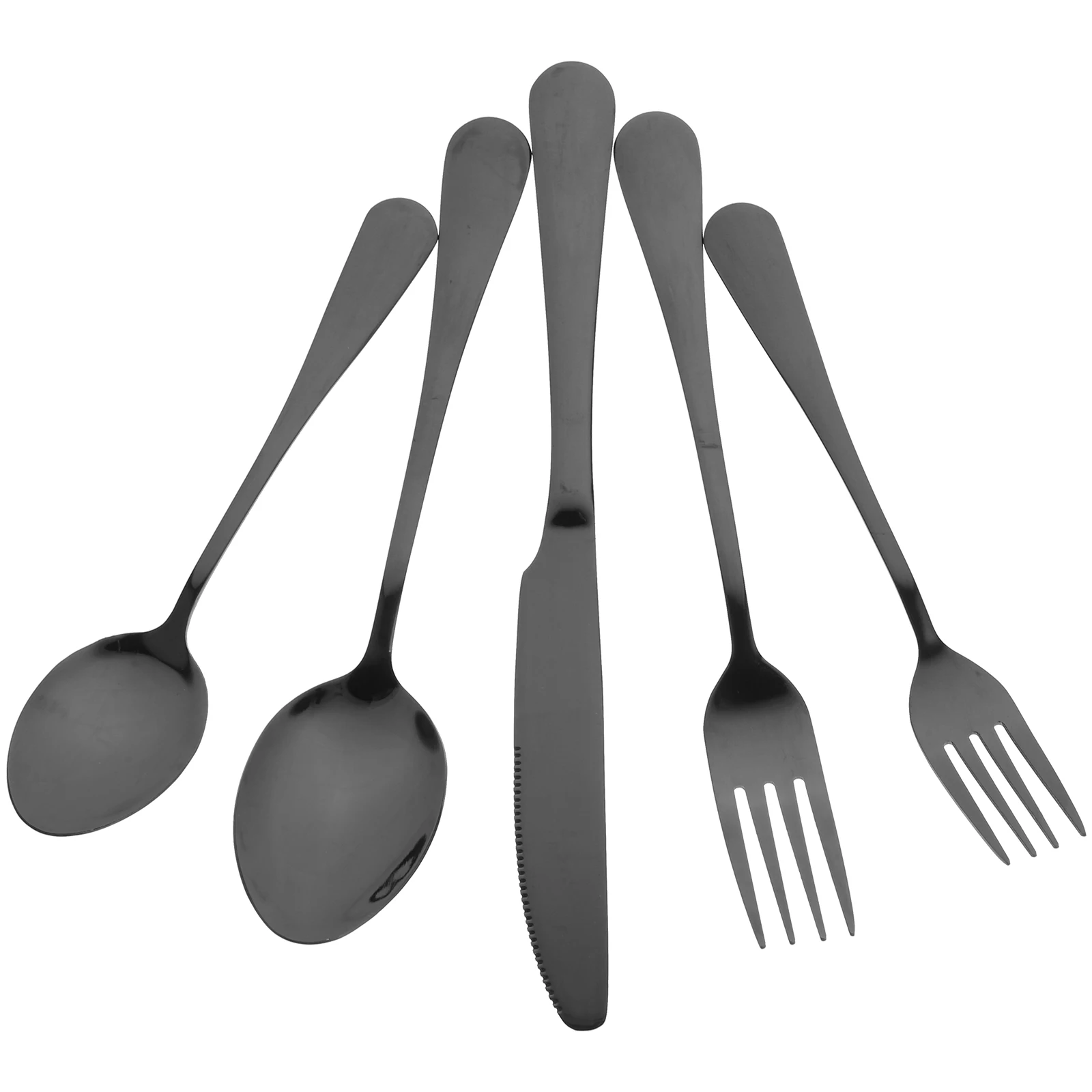 

1 set Five Piece Knife Fork Spoon Set Stainless Steel Reusable Cutlery Tableware Dining Western