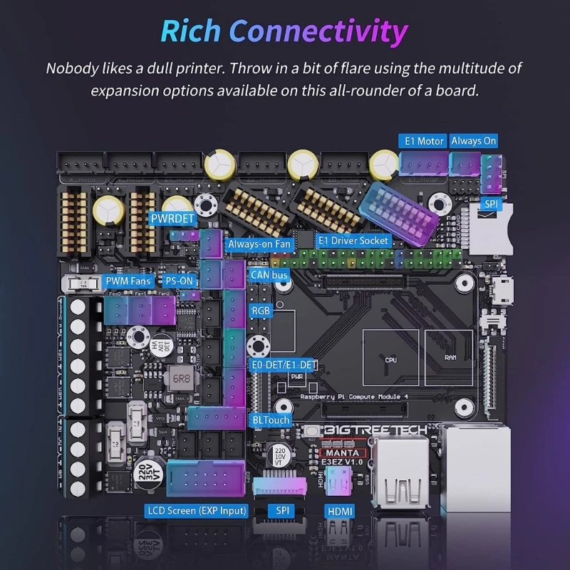 

3D Printer Motherboards BTT Manta E3EZ V1.0 32 Bit Control Board EZ2209 EZ5160 Suitable for Klipper System