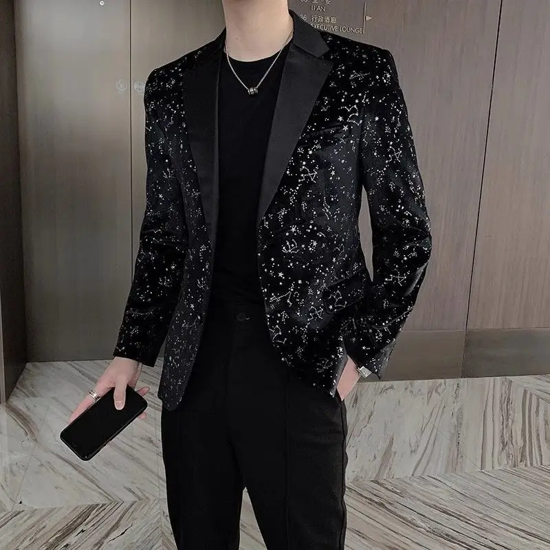 Men's Clothing Spring and Autumn high quality Stars Casual Suit Jacket Korean Slim-fit Handsome Suit Top