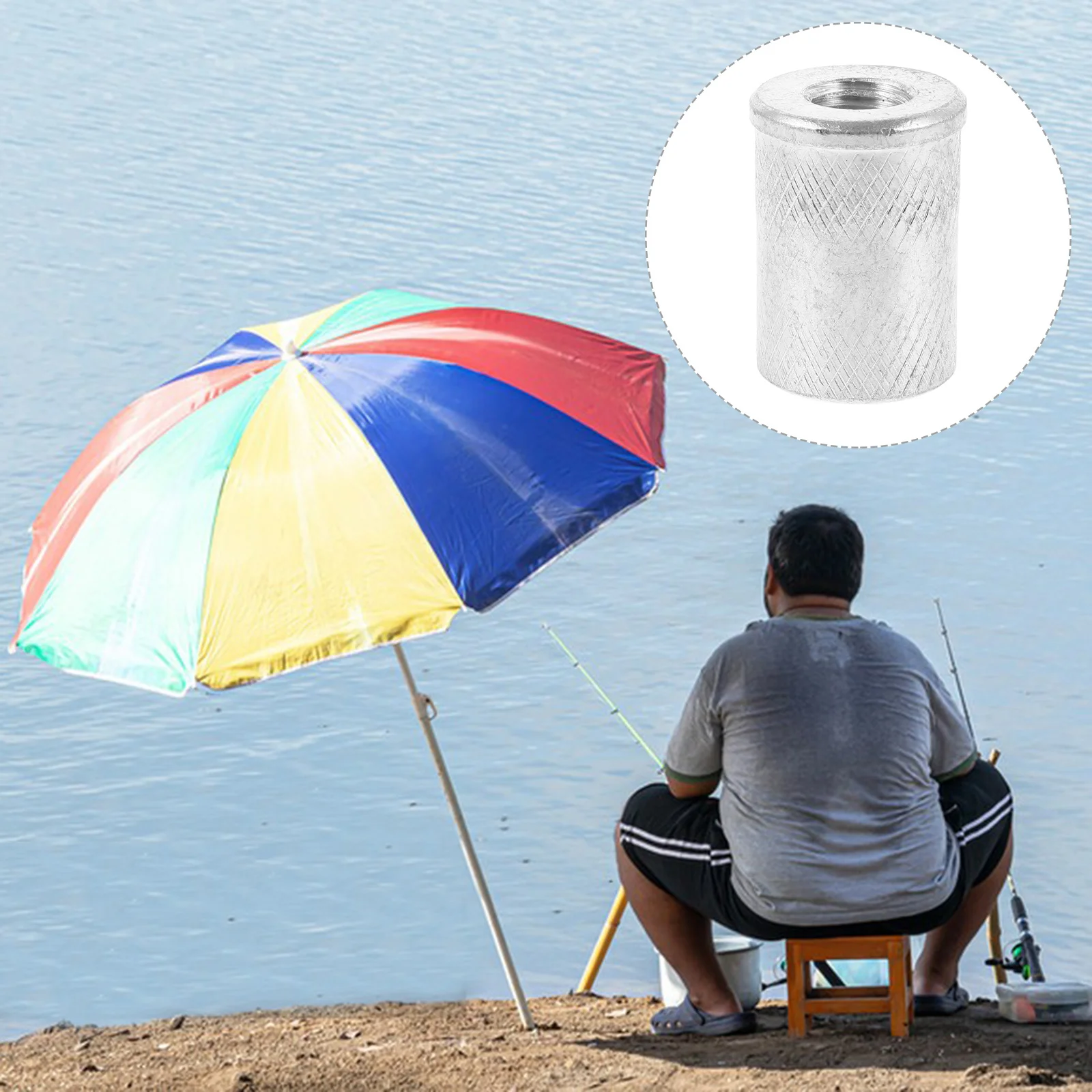 

Metal Threaded Nut for Fishing Umbrella High Precision Round Connector Secure Fastening Rod Sleeve Adapter Thread Adapter Sleeve