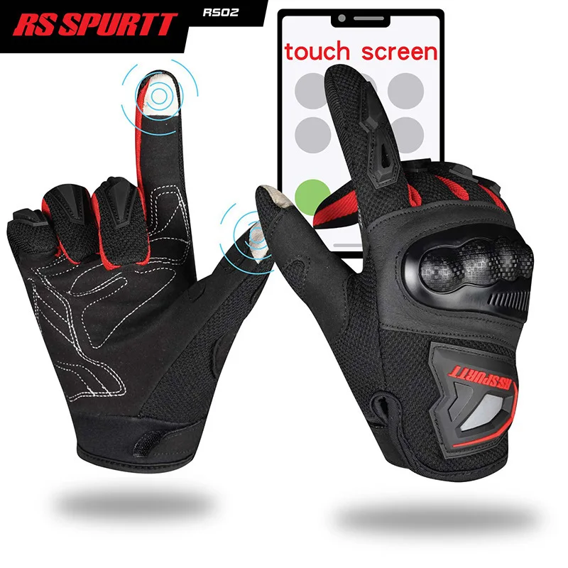 Motorcycle riding gloves: durable, breathable, non-slip, and touchscreen compatible
