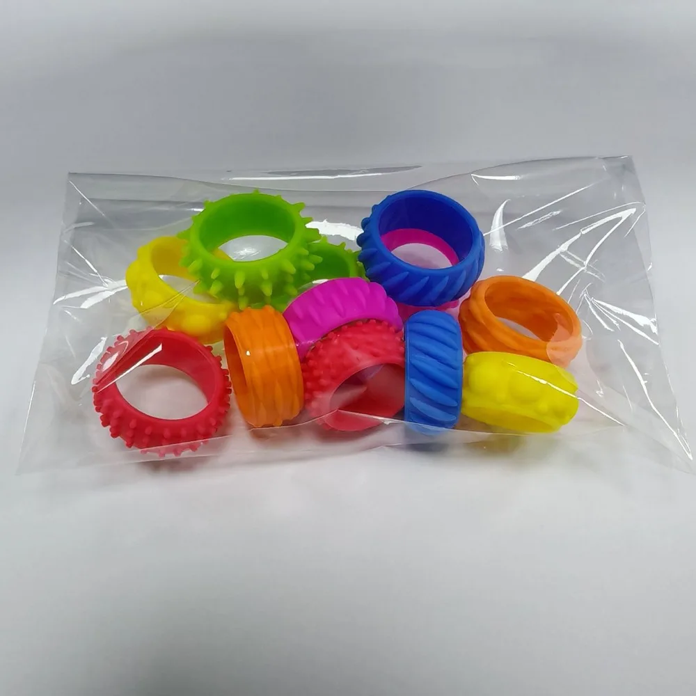 With Tips Sensory Fidget Rings Enhancing Attention Silicone Silent Decompressors Rings Stretchable Unique Silicone Sensory Ring