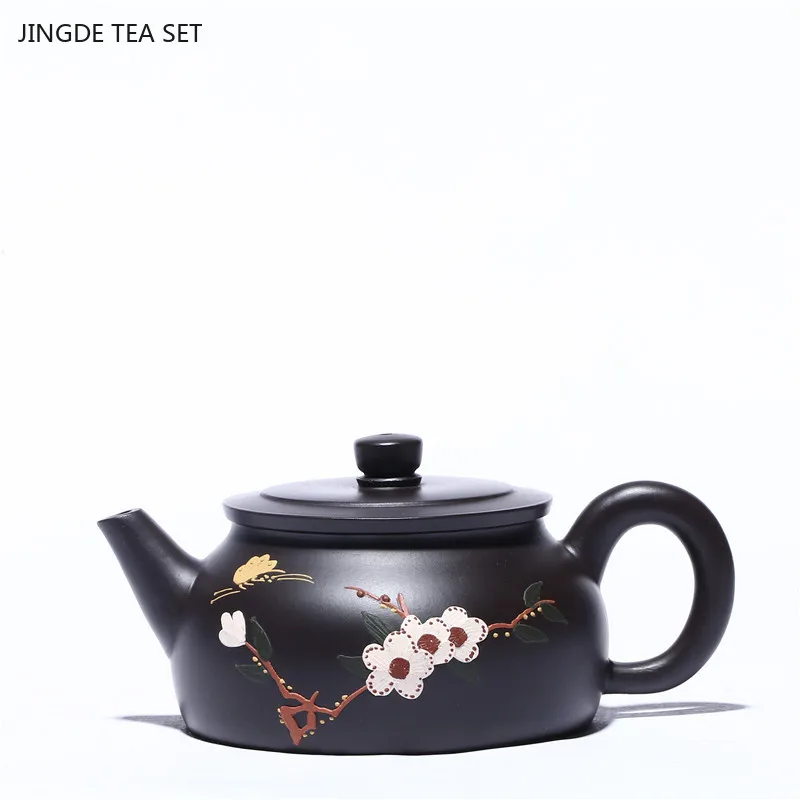 13.5x6cm Handmade Purple Clay Pot Collection Black Mud Creative Butterfly Fragrance Well Bar Soaking Tea Pot