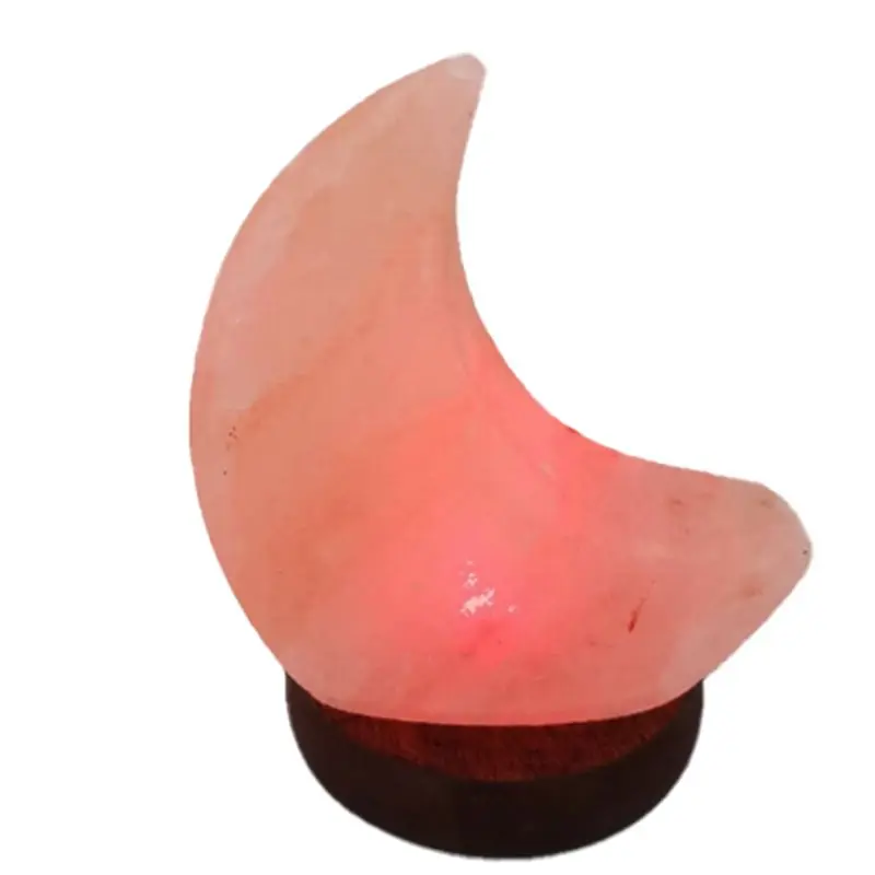 USB LED Moon-Shaped Salt Crystal Lamp Crystal Decorative Lamp Atmosphere Atmosphere Lamp