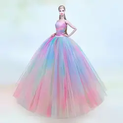 case for barbie doll clothes Princess dress trailing wedding bride marriage dress for barbie accessories toys house ornaments