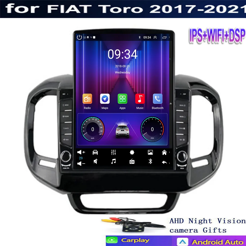 Автомобильный Android 14 Carplay для FIAT Toro 2017-2050 для Tesla Style Автомобильный радиоприемник Стерео 2 Din Carplay AUTO 2DIN Мультимедийный плеер GPS
