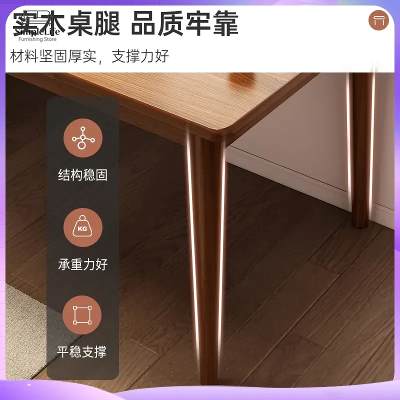 Large Solid Wood Computer Desk for Home Office Study Room Workbench with Sturdy Legs Double-Sided Adult Writing Table