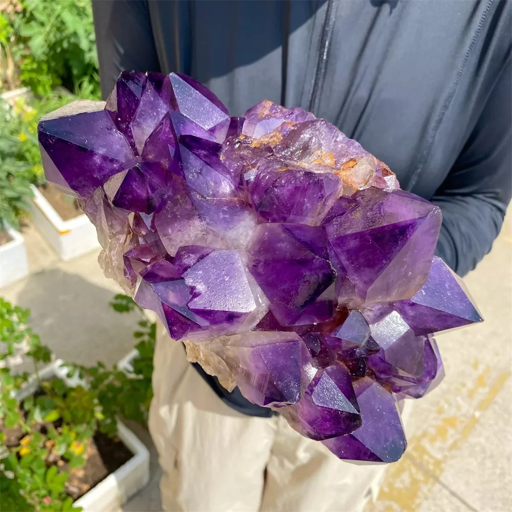Natural amethyst core crystal cluster, energy gemstone, spiritual healing, room decoration item, gift for meditation, demagnetiz - Image 5
