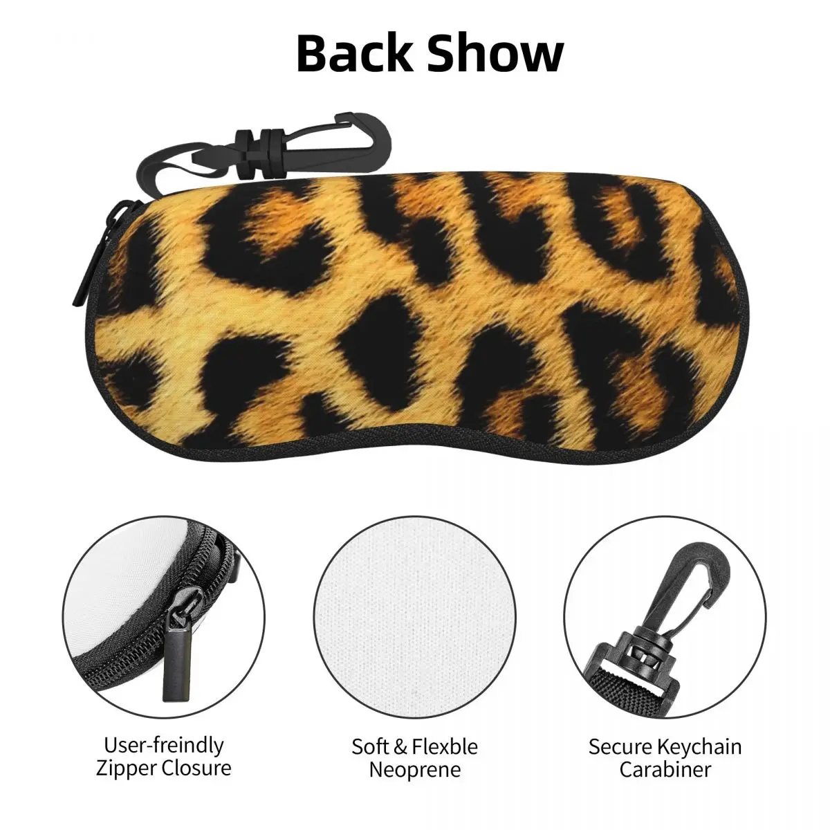 ヒョウ柄シェルメガネケース保護サングラスボックス女性男性ソフト眼鏡バッグポーチ