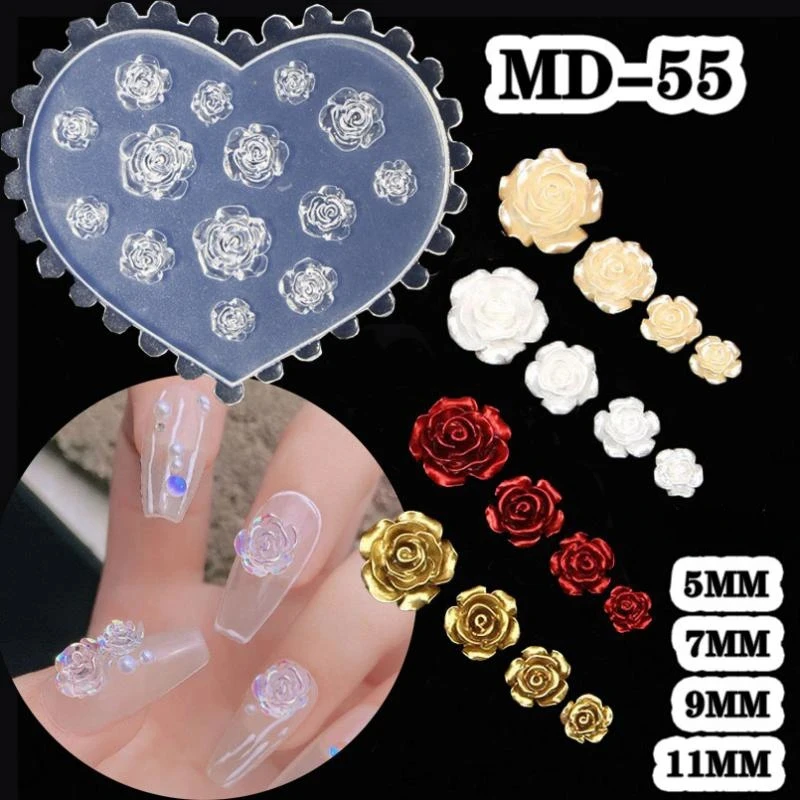 5Pcs Butterfly Flowers 3D Acrylic Mold Nail Art Decorations Kawaii Pattern Design 3D Silicone Mold DIY Reusable Manicure Tool&*&