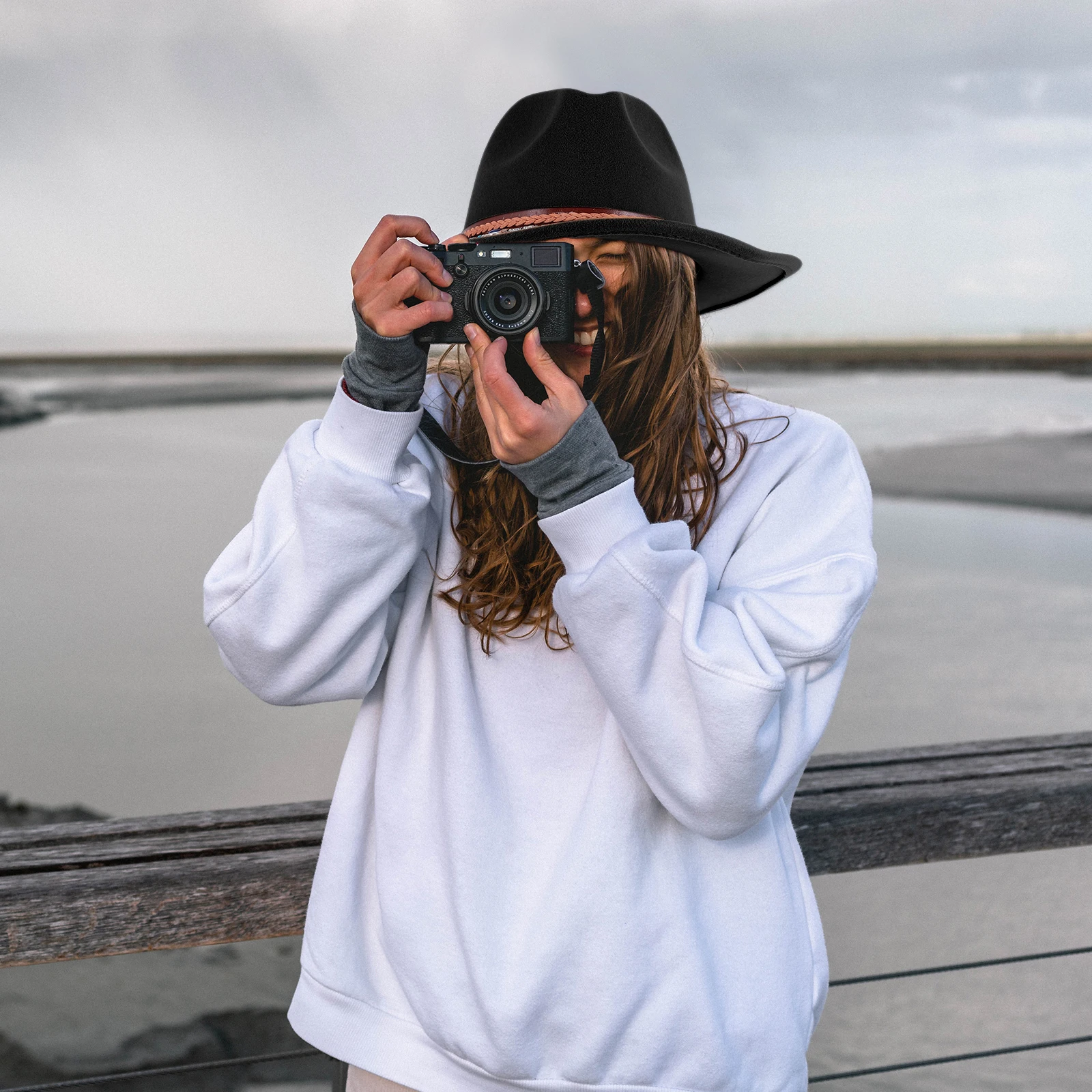 

Retro Women Jazz Hat Fashion Flat Edge Hat Jazz Cap Vintage Ladies Flat edge Comfortable Stylish Breathable Gifts