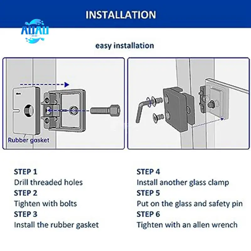 

AUAU-3 Pieces Of Stainless Steel Glass Clips, Adjustable Glass Shelf Brackets, Glass Stair Guardrail Fish Mouth Fixing Clips Dur