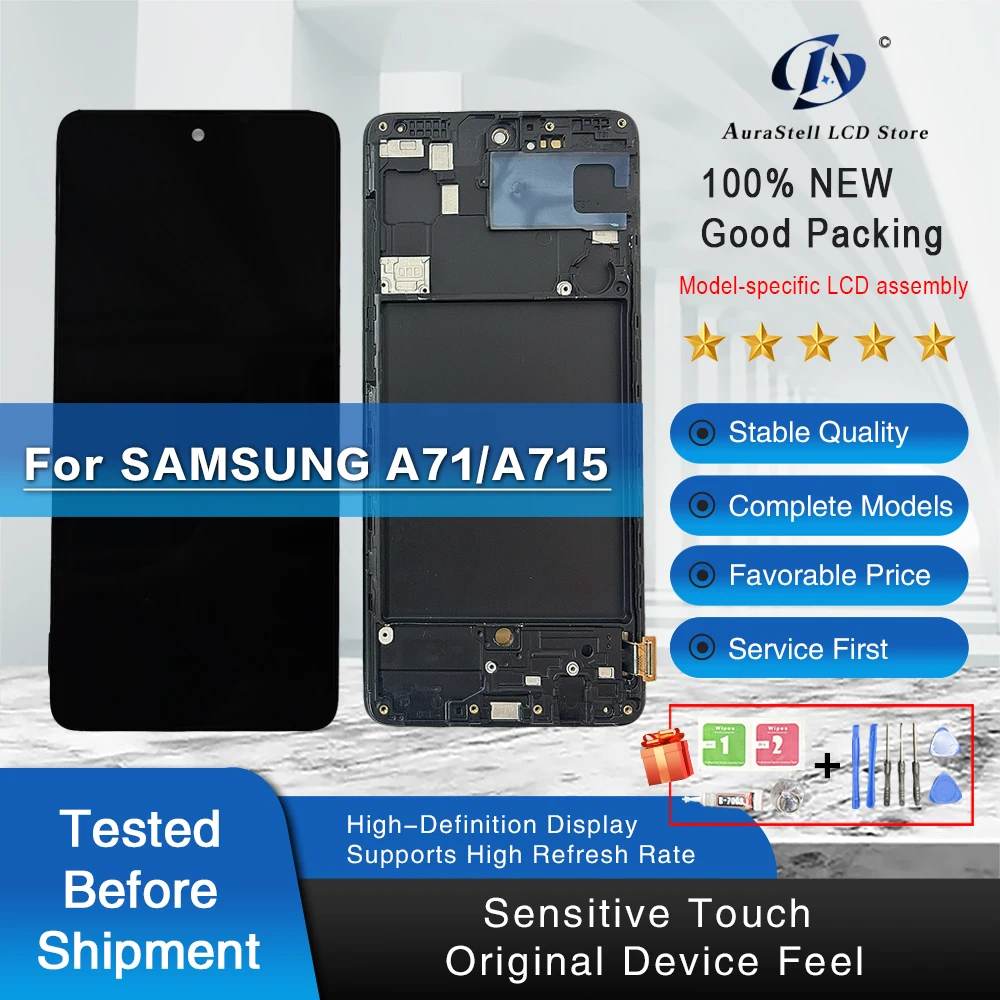 67'amoled-for-samsung-galaxy-a71-4g-a715-lcd-display-touch-screen-digitizer-assembly-module-sm-a715f-ds-lcd-phones-repair-parts