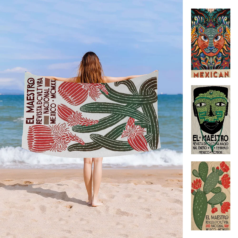 

El Maestro Art Microfiber Printed Beach Towel Mountain Climbing Yoga Beach Swimming Running Absorbent Soft Towel