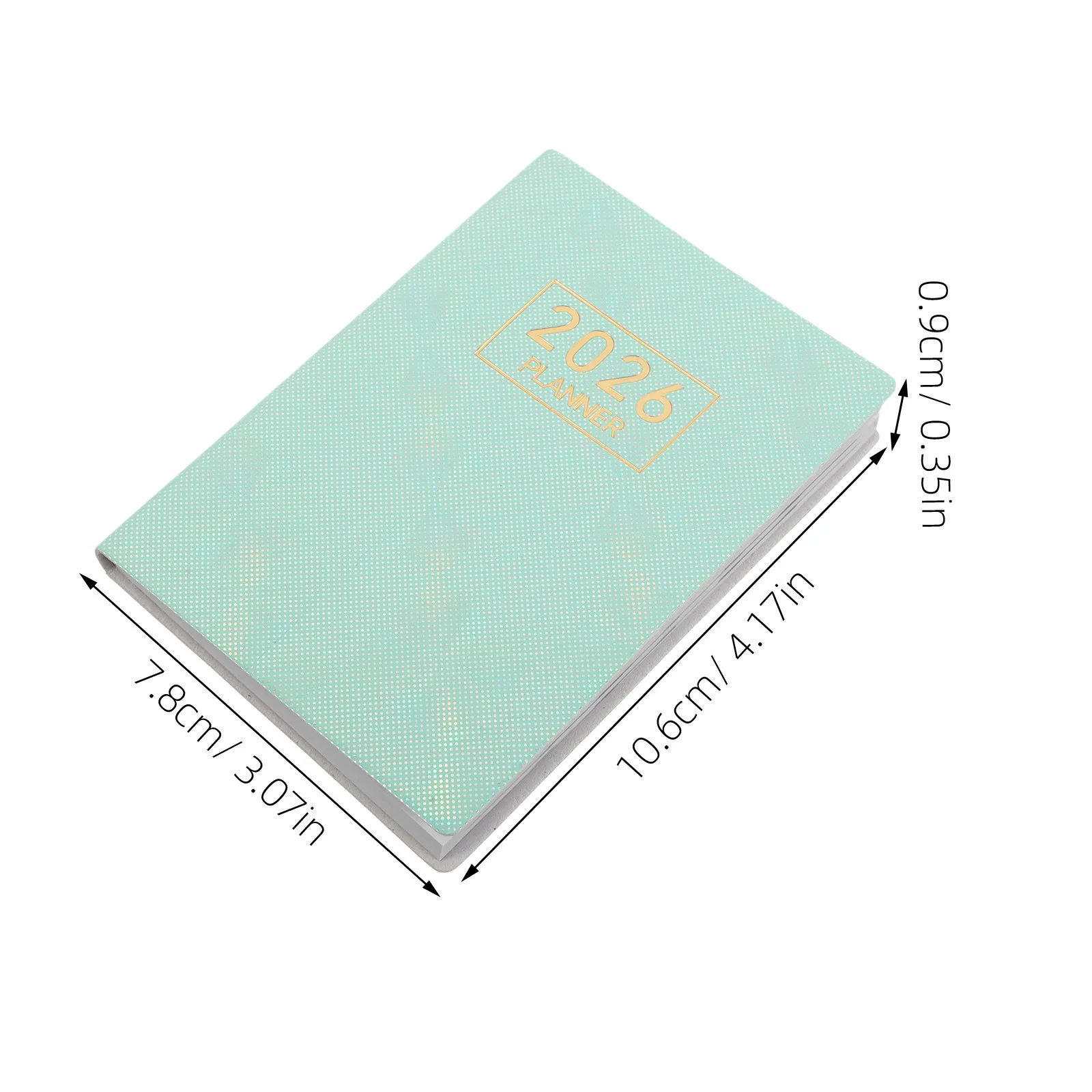 2026 A7 Mini English Planner Notebook Compact Pocket Size Daily Weekly Monthly Organizer Portable Travel Calendar for Students
