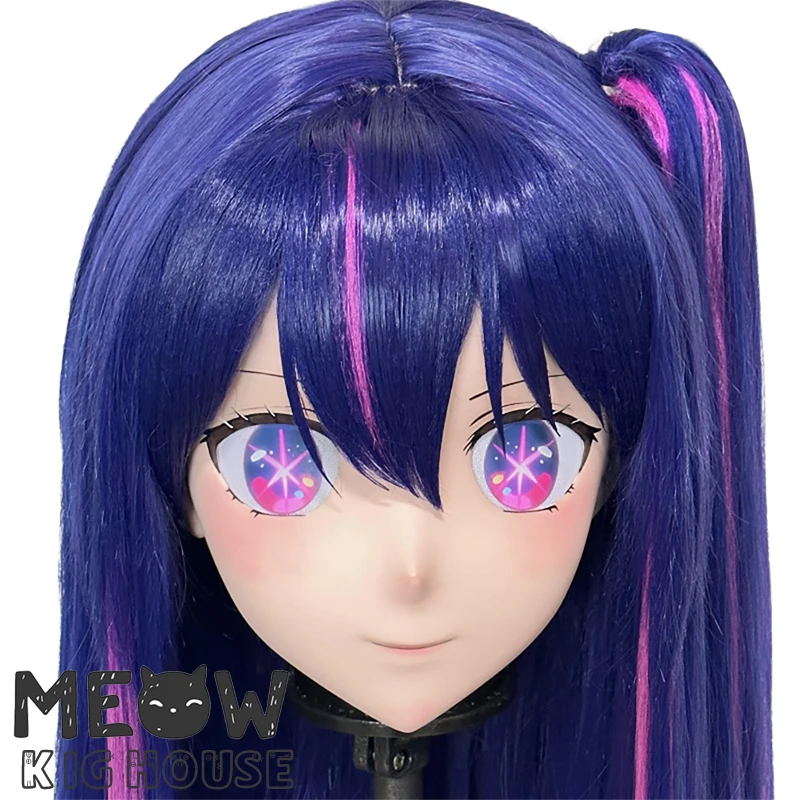 

(MEO495) Customize Handmade Full Head Lockable Crossdress Male to Female Japanese Cartoon Anime Game Character Kigurumi Mask