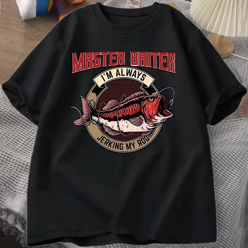 Master Baiter Im Always Jerking My Rod Men and Kids Casual Short Sleeve Father's Day Tshirt O-neck High Quality Tops Streetwear