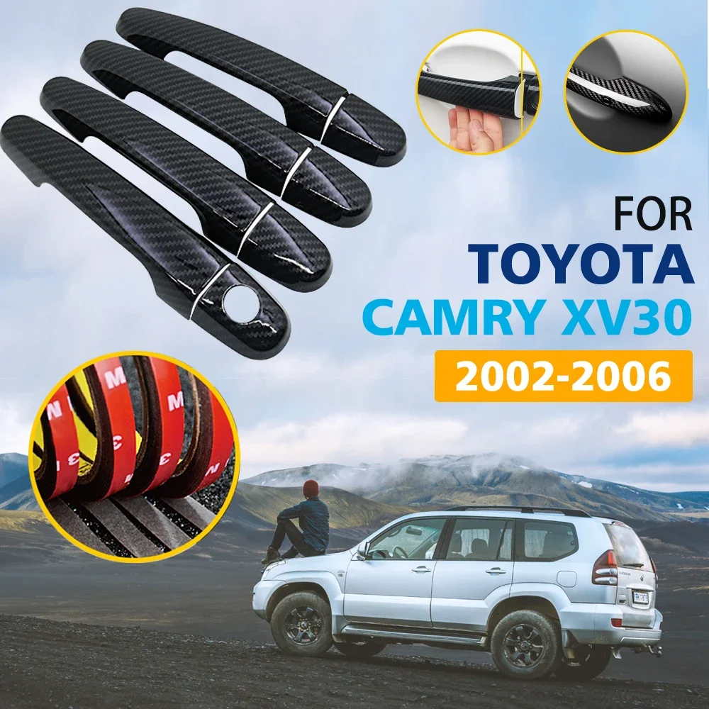 

Накладка на дверные ручки из углеродного волокна черного цвета для Toyota Camry XV30 2002 2003 2004 2005 2006 автомобильные аксессуары стикер для стайлинга