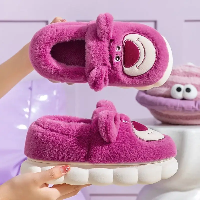 Disney Cartoon Lotso Neue Winter Süße und Süße Mädchen Hause Leichte Warme Anti-Rutsch Verschleiß-Beständig Mode Baumwolle Hausschuhe