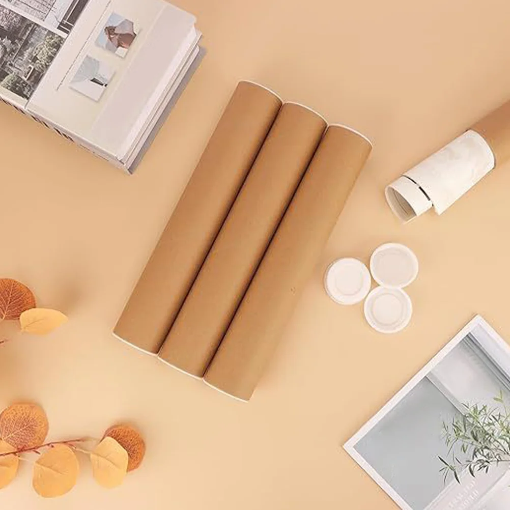 12pcs Poster Storage Tube For Artwork Documents Prints, Reusable Paper Poster Tube For Mailing Drawing Carrying Case