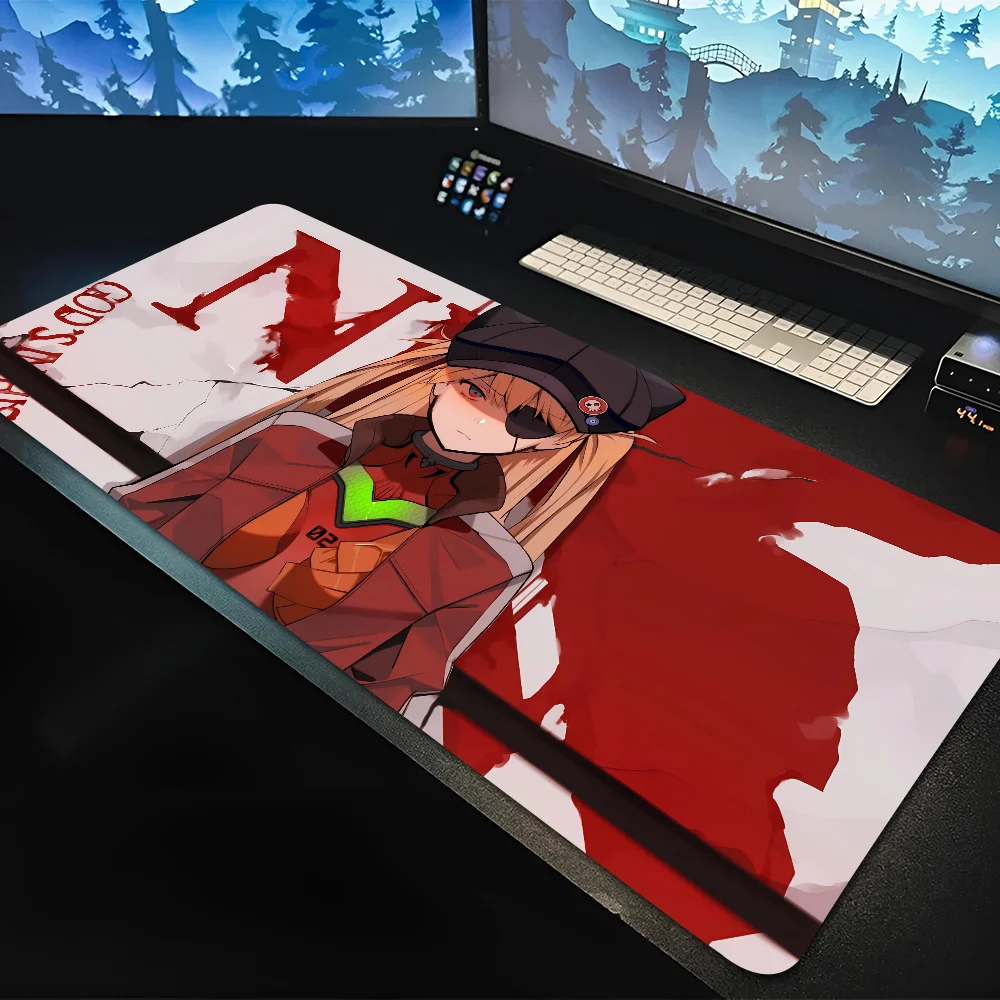 Large Computer Mouse Pad Anime E-Evangeliones Mousepad Mouse Mat Desk Mat With Pad Gaming Accessories Prime Gaming XXL Keyboard