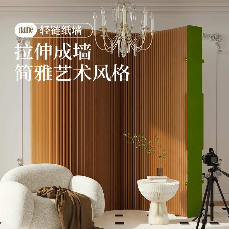 screen partition folding wall panel, fence living room live stream background panel, room partition soft screen movement