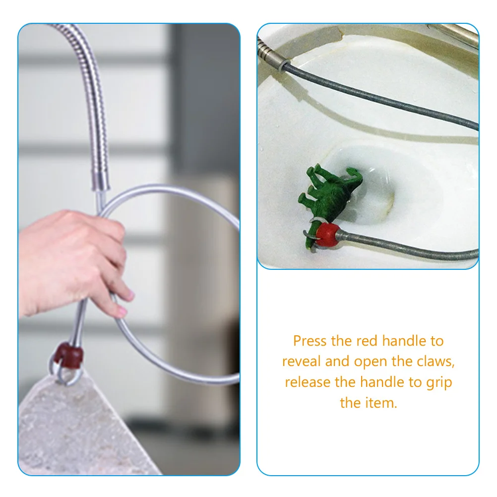 

Toilet Dredging Tools Sewer Cleaner Pipeline Snake Clog Remover 6 Foot Stainless Steel Sink Flexible Grabber Claw