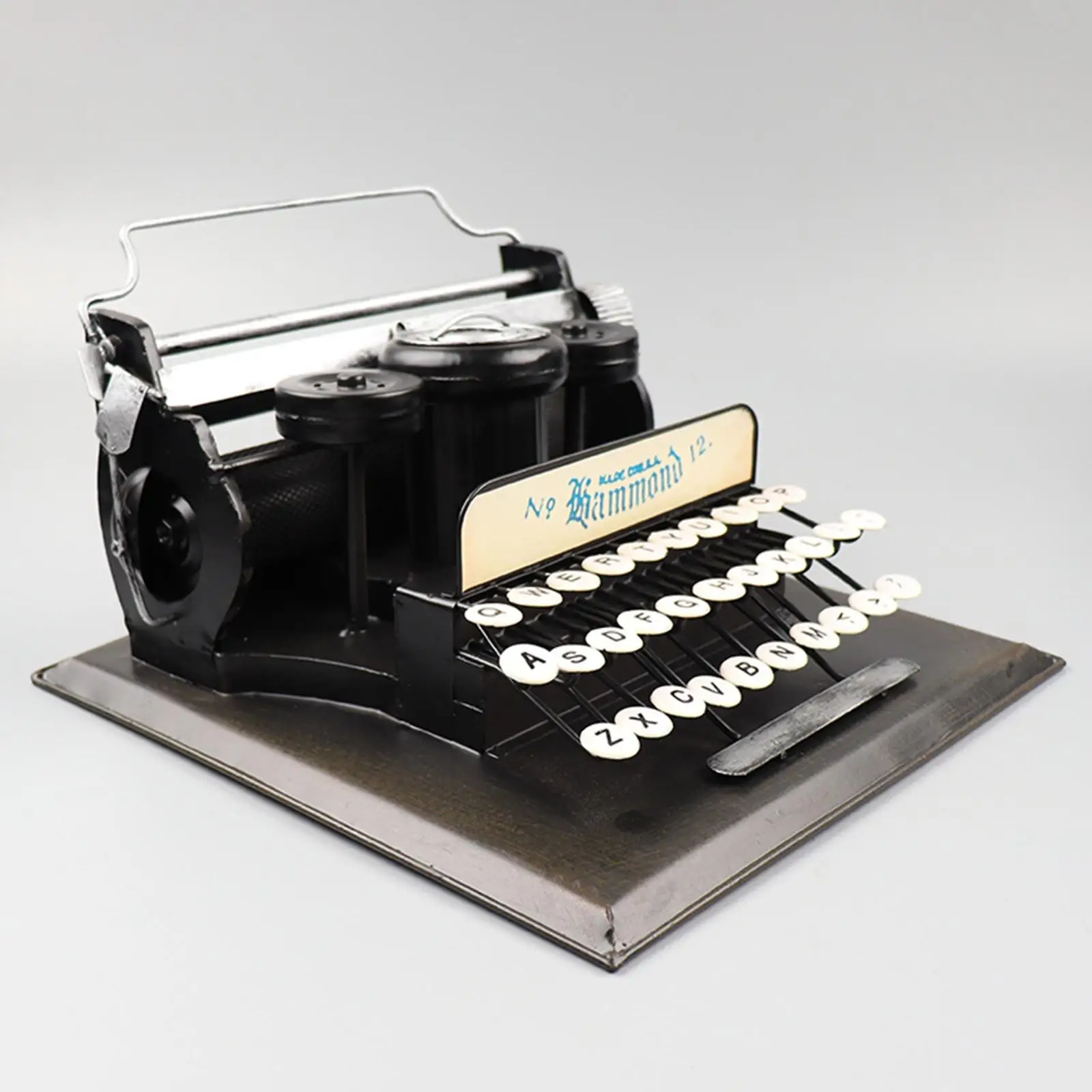 Retro Design Iron Typewriter Model Statue for Men Women 11.4x11.4x6.3inch