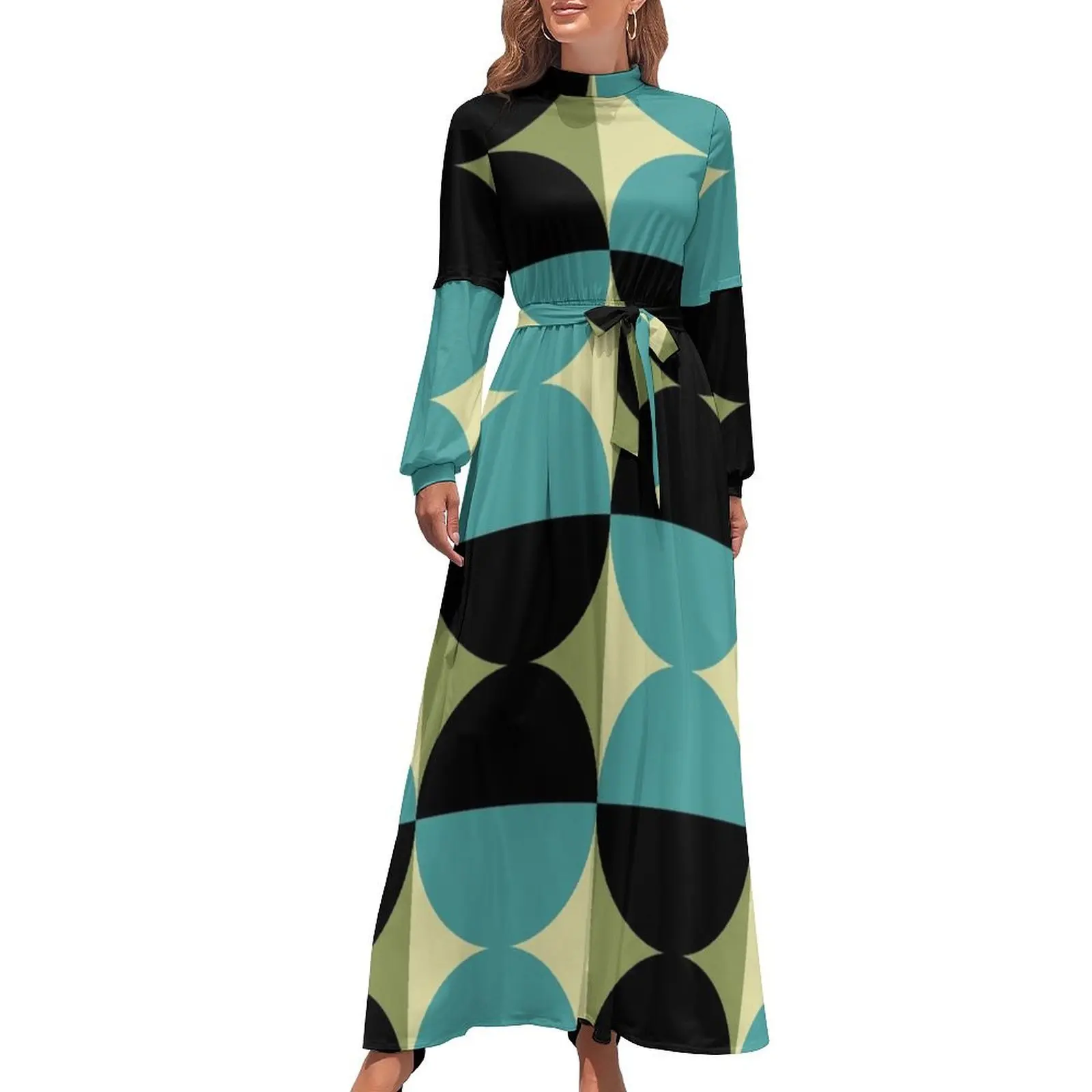 

Mid Century Modern Geometric Abstract Pattern 737 Long Dress Dress woman summer women's dress 2024 Female clothing