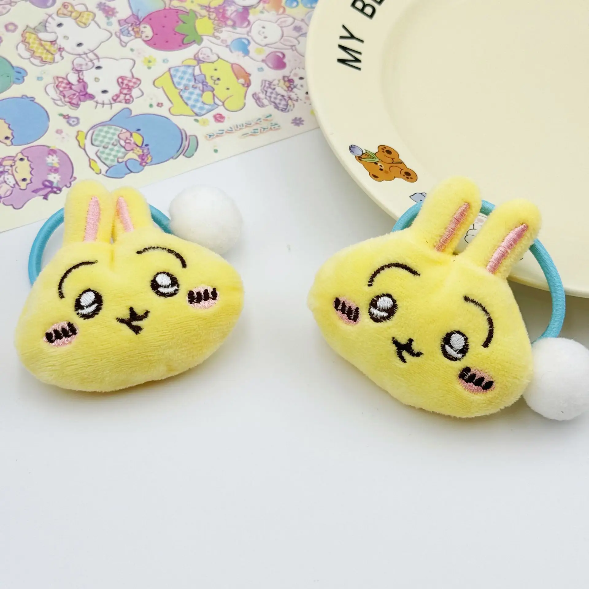 Miniso Japanese cartoon cute chiikawa plush hair rope sweet cute cute girl head rope new style giikawa hair circle