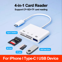 4-in-1 USB-C SD TF Card Reader Camera Memory Card Adapter Fast Charging Port USB 3.0 OTG Adapter For Samsung iPad MacBook Xiaomi