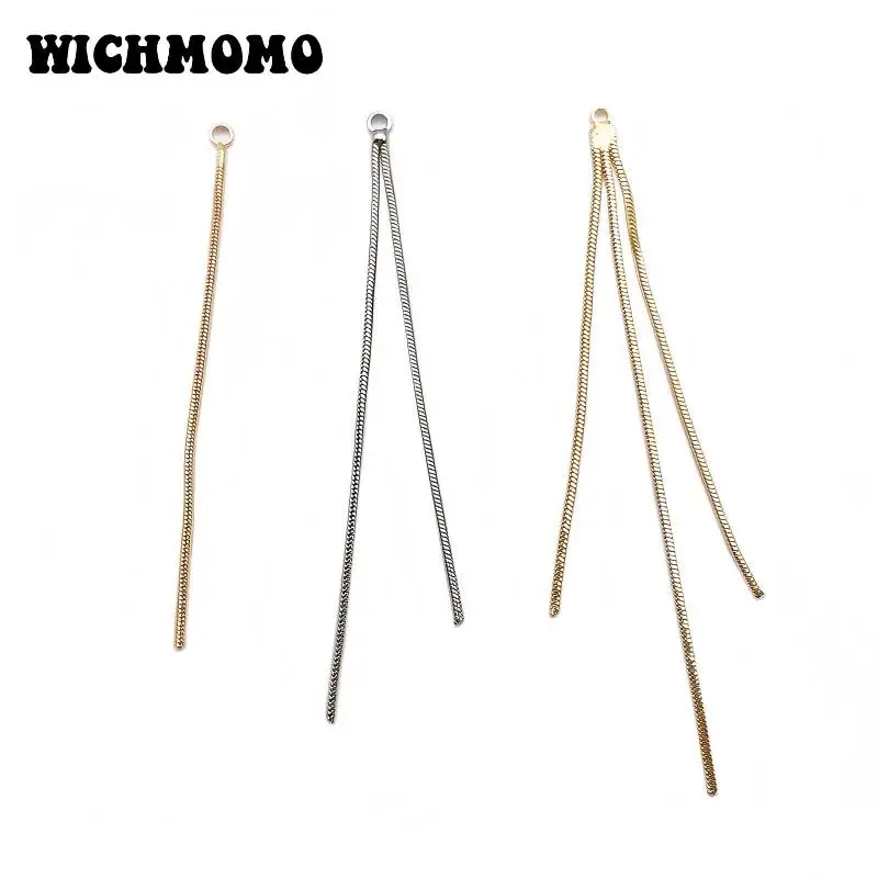 New 4pcs Versatile Copper Jewelry Chain Snake Chain Simple Long Earrings Tassel Pendant DIY Earrings Hair Accessories Materials