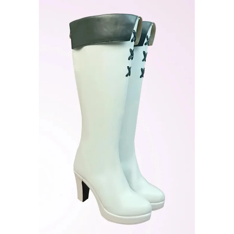 Akame Ga Kill  General Esdeath White Cosplay Boots Shoes Women High Heel Shoes Cosplay Costume Party Shoes Custom Made Boots