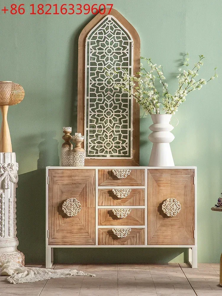 TAO Cabinet Front Door Country Style Solid Wood Dining Side Living Room Storage Cabinet Storage Cabinet