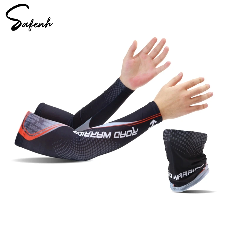 Sun Screen Ice Silk Sleeve UV Sun Protection Cooling Anti-Slip Arm Sleeves Men Women Outdoor Sport Cycling Sleeve