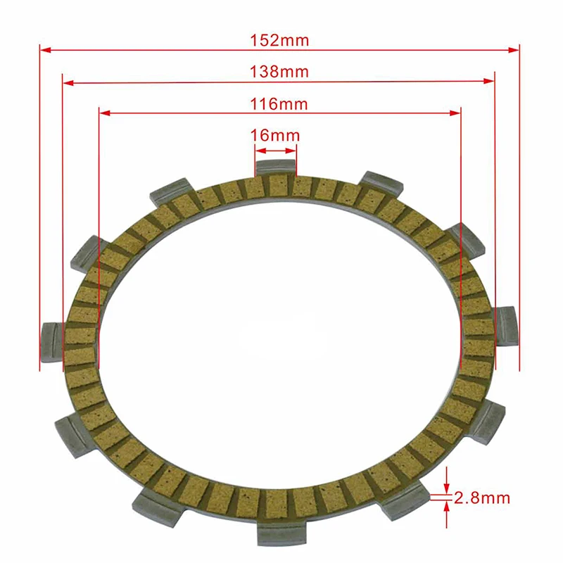 LOPOR 7 Pcs Motocycle Fibrous Clutch Discs Plates For SUZUKI DR250 90-93 DR250S 90-92 DR250SE 93-94 DR350 90-00 DR350S SE 90-99