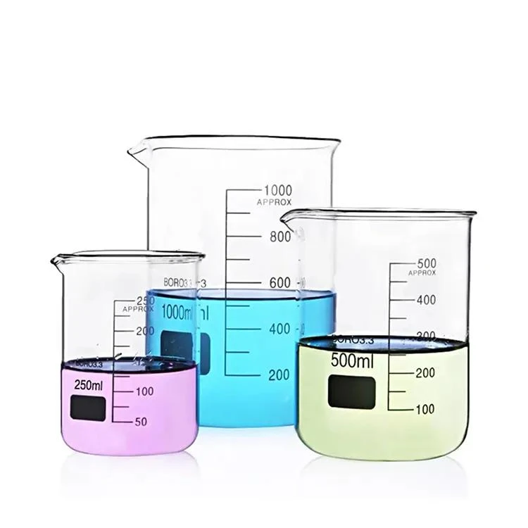5pcs/set 25ml/50ml/100ml/200ml/500ml Glass Beaker Chemistry Experiment Labware For School Laboratory Equipment