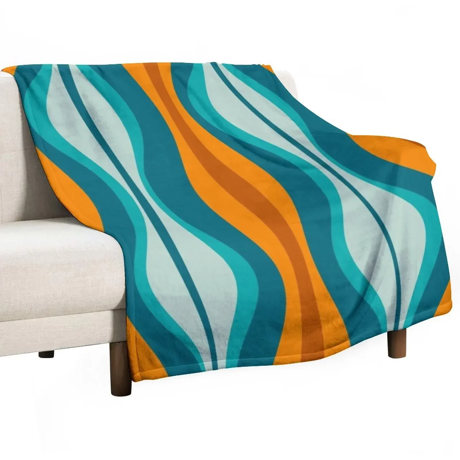 

Hourglass Abstract Midcentury Modern Pattern in Orange, Rust, Aqua, Turquoise, and Teal Throw Blanket Moving Plaid Blankets