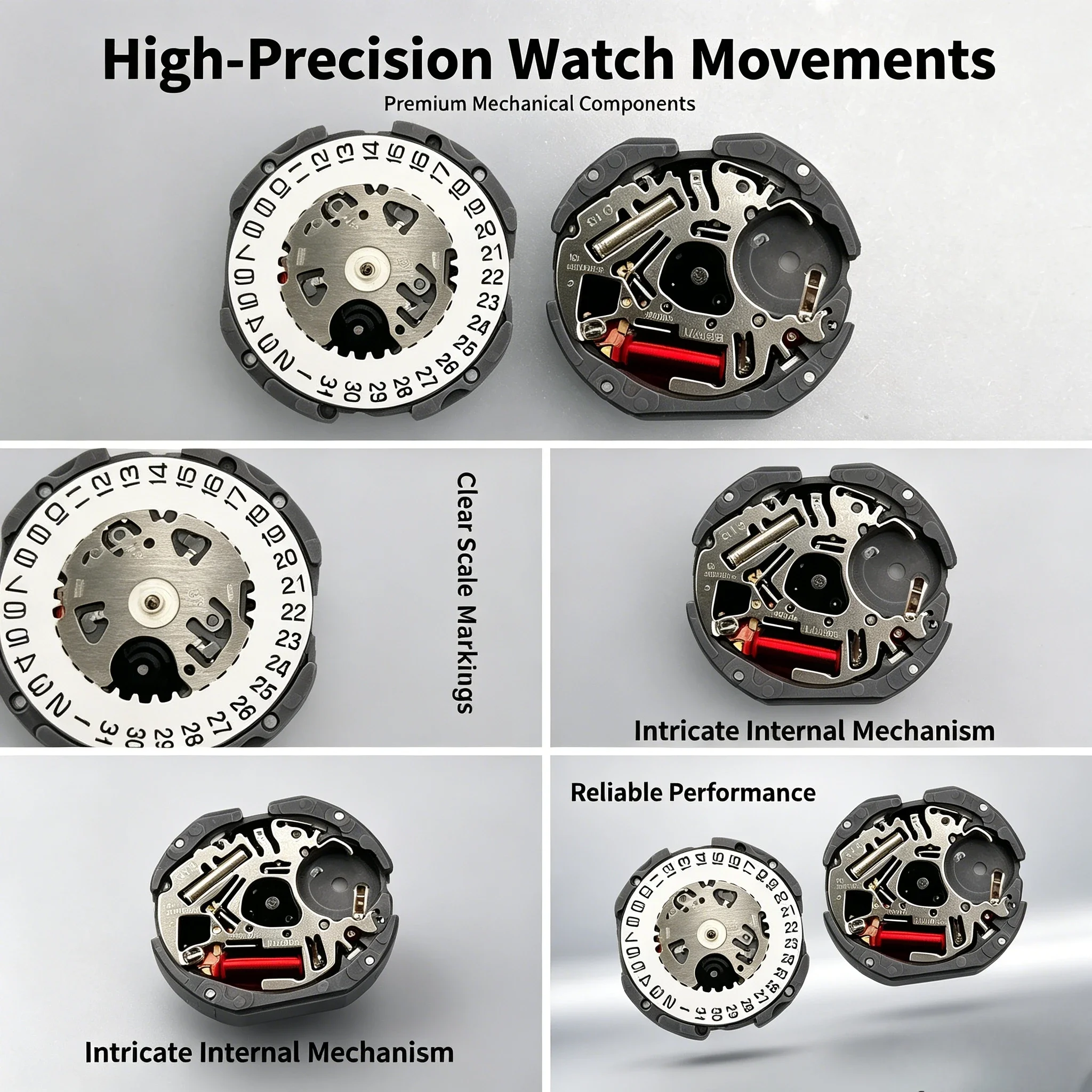 VJ14 quartz watch component three scale position single calendar design practical parts for daily assembly repair