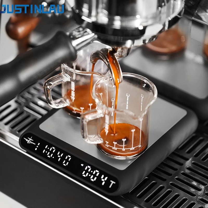 

Кофейные весы JUSTINLAU Formula Smart с таймером для эспрессо и пуровера, профессиональные весы для кофе, аксессуары для бариста